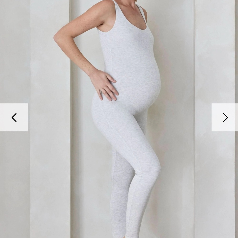 White size Small Lucy Bumpsuit Maternity Bodysuit